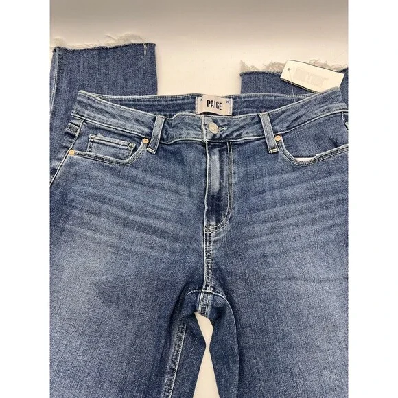 Paige Bridgette Jeans Women’s Sz 27 In Antwerp Cropped Raw Hem Made In USA Boho